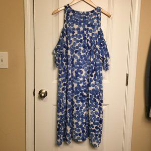 London Times Woman Dress Cold Shoulder Midi 16W